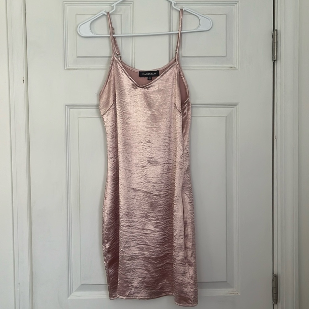 baby pink slip dress